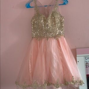 Peach colored dress